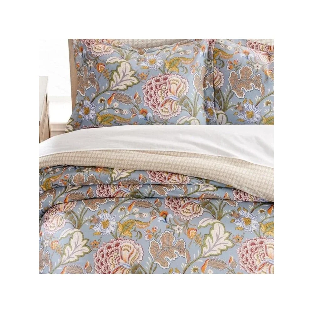 🆕 PB Style Floral Queen Duvet Cover 3 piece Set Cotton Bedding Soft Luxury NEW
